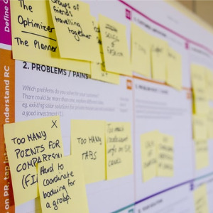 Image of a dashboard with notes.